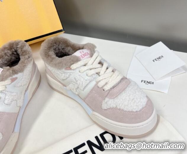 Purchase Fendi Match Shearling Sneakers Pink 101462