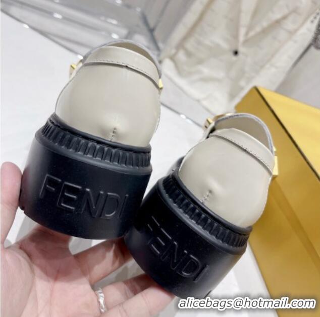 Discount Fendi Fendigraphy Loafers in Brushed Leather White 102962