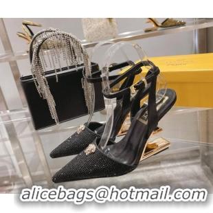 Good Looking Versace x Fendi Fendace First Crystal High Heel Pumps 9cm Black 110125