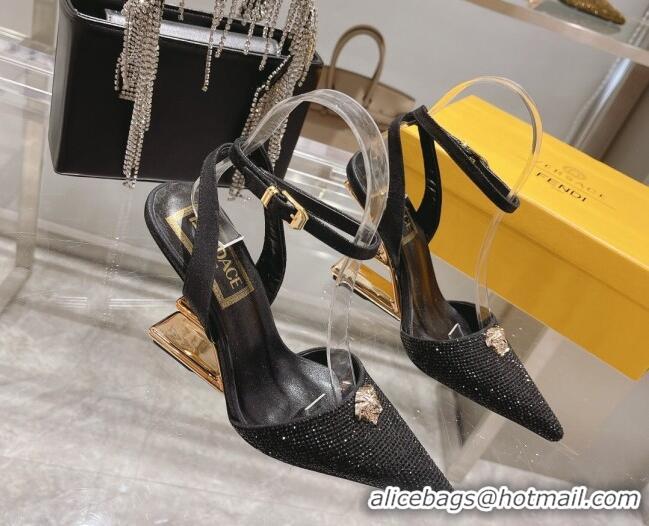 Good Looking Versace x Fendi Fendace First Crystal High Heel Pumps 9cm Black 110125