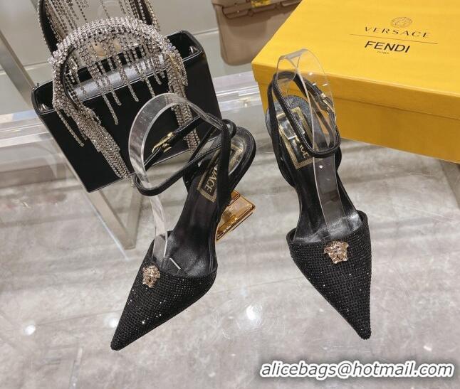 Good Looking Versace x Fendi Fendace First Crystal High Heel Pumps 9cm Black 110125