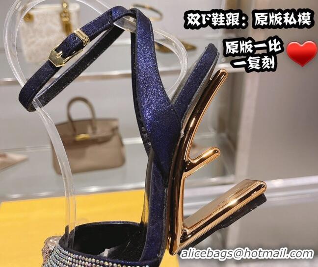 Good Quality Versace x Fendi Fendace First Crystal High Heel Pumps 9cm Silver/Purple 110127