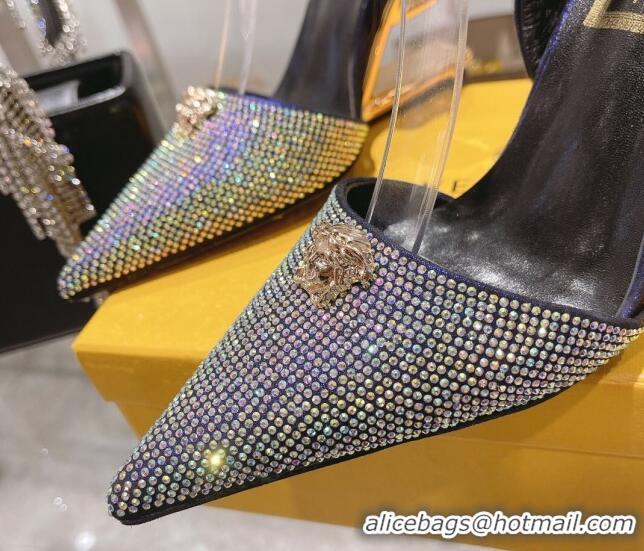 Good Quality Versace x Fendi Fendace First Crystal High Heel Pumps 9cm Silver/Purple 110127