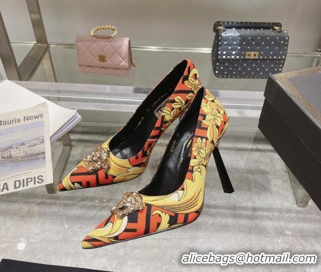 Best Product Versace x Fendi Fendace First High Heel Pumps 9.5cm Orange 110128