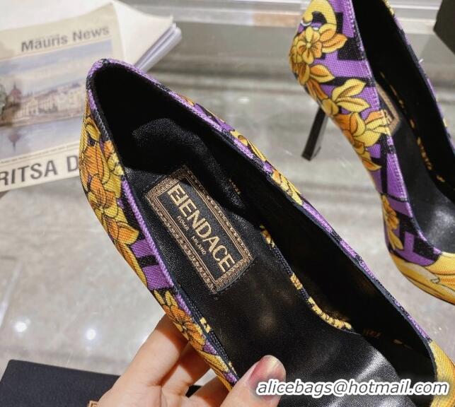 Top Grade Versace x Fendi Fendace First High Heel Pumps 9.5cm Purple 110130