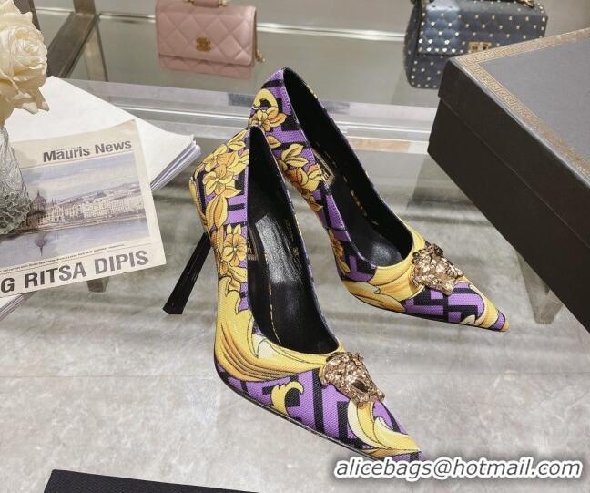 Top Grade Versace x Fendi Fendace First High Heel Pumps 9.5cm Purple 110130