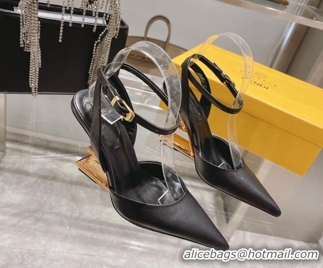 Unique Style Versace x Fendi Fendace First Lambskin High Heel Pumps 9cm Black 110131