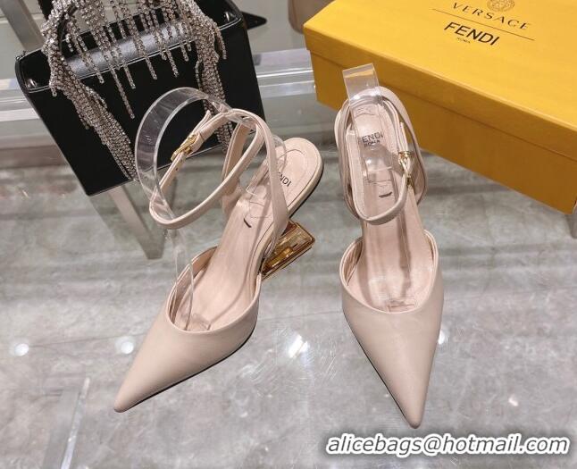 Perfect Versace x Fendi Fendace First Lambskin High Heel Pumps 9cm Pink 110132