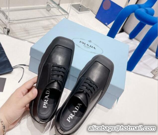 Perfect Prada Calf Leather Lace-ups Black 081078