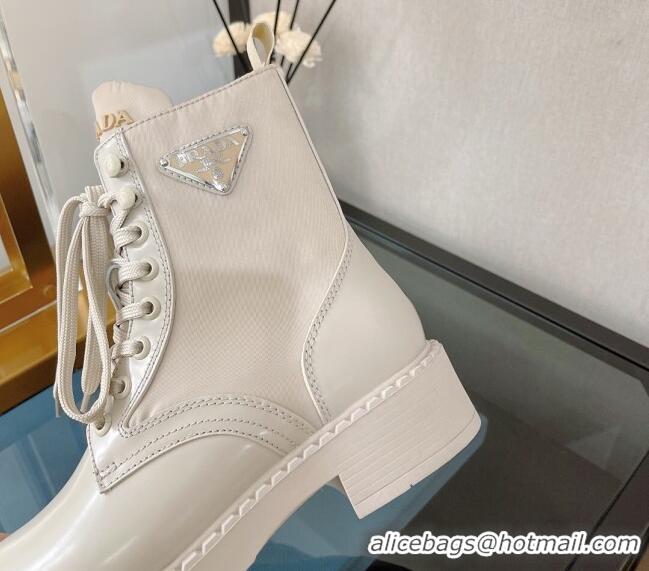 Purchase Prada Brushed Leather and Re-Nylon Boots White 081335