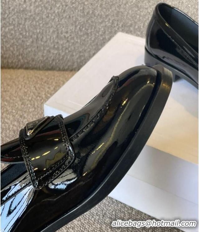 Grade Quality Prada Patent Leather Loafers Black 0822051