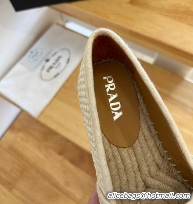 Best Grade Prada Straw Espadrilles Beige 082677