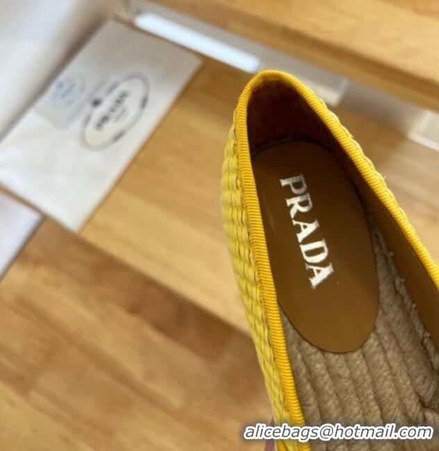 Pretty Style Prada Straw Espadrilles Yellow 082678