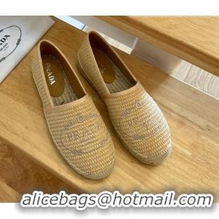 Good Product Prada Straw Espadrilles Apricot 082679