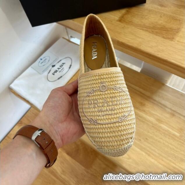 Good Product Prada Straw Espadrilles Apricot 082679