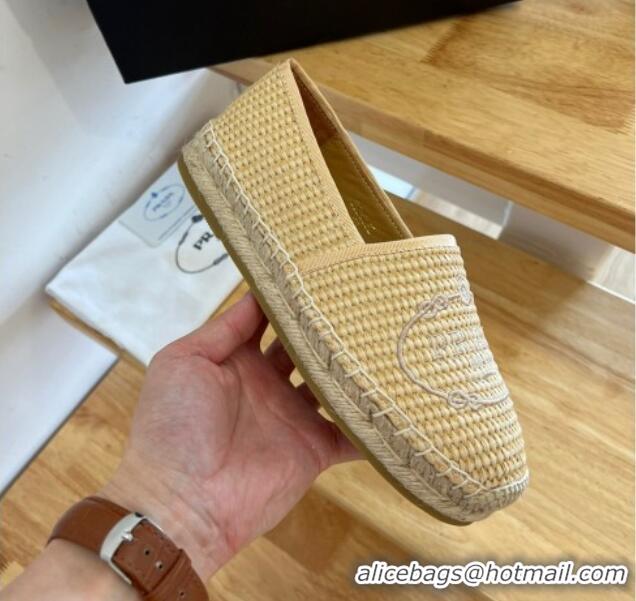 Good Product Prada Straw Espadrilles Apricot 082679