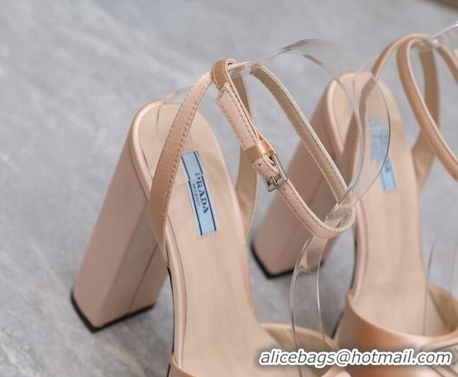 Purchase Prada Silk High Heel Platform Sandals 13cm Nude 0909117