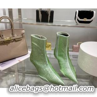 Luxury Prada Crystal Ankle Boots 3.5cm Green 1102101