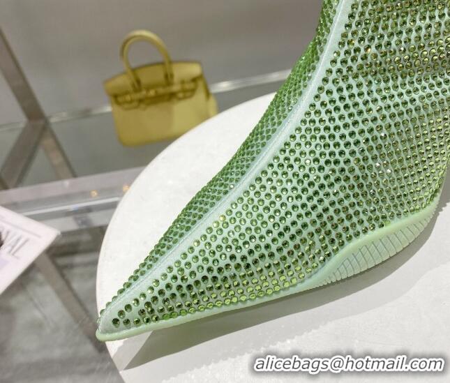 Luxury Prada Crystal Ankle Boots 3.5cm Green 1102101