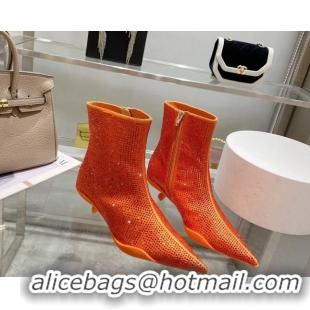 Duplicate Prada Crystal Ankle Boots 3.5cm Orange 102103