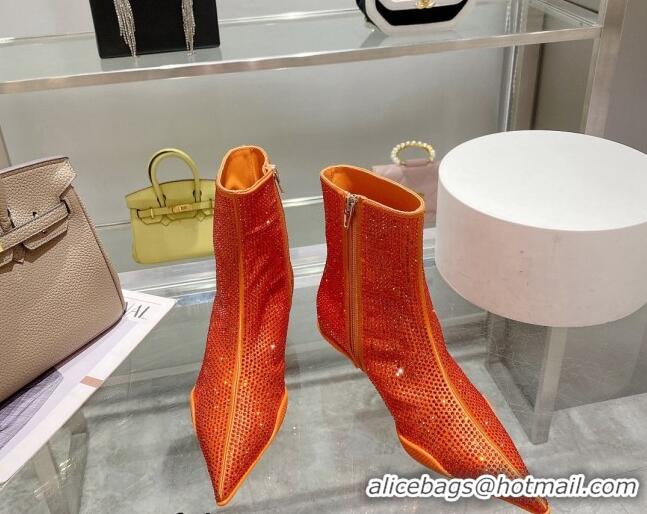 Duplicate Prada Crystal Ankle Boots 3.5cm Orange 102103