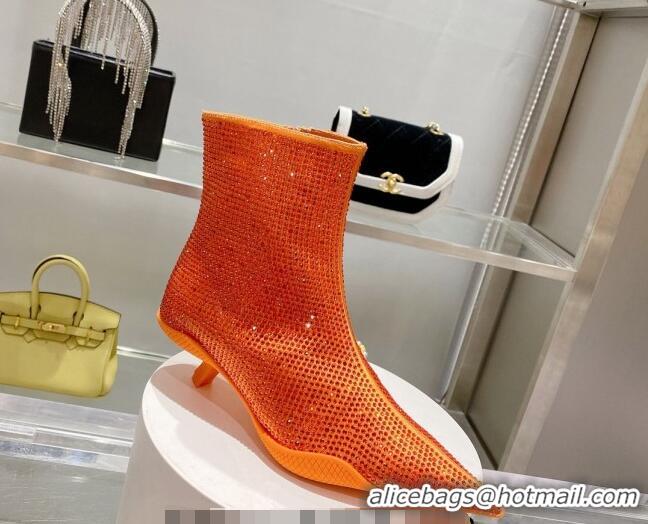 Duplicate Prada Crystal Ankle Boots 3.5cm Orange 102103