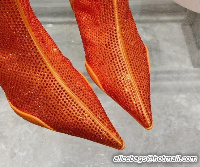 Duplicate Prada Crystal Ankle Boots 3.5cm Orange 102103