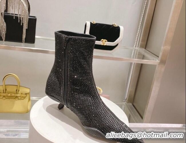 Luxury Prada Crystal Ankle Boots 3.5cm Black 102104