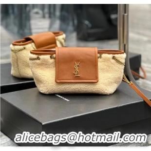 Reasonable Price SAINT LAUREN LE MAILLON BUCKET BAG IN SUEDE Y667738 brown