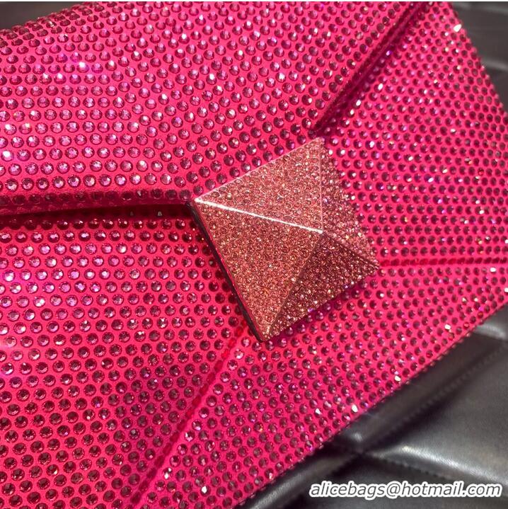 Super Quality VALENTINO ONE STUD Small Rhinestone Embroidery shoulder bag 1W0B0L PINK