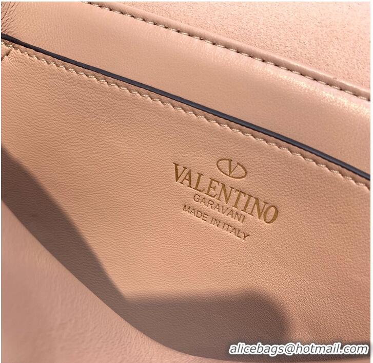 Famous Brand VALENTINO ONE STUD Small Rhinestone Embroidery shoulder bag 1W0B0L LIGHT PINK