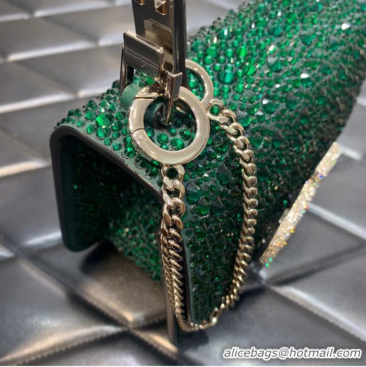 Popular Style VALENTINO GARAVANI VSLING Shiny diamond Mini shoulder bag XW20808 green