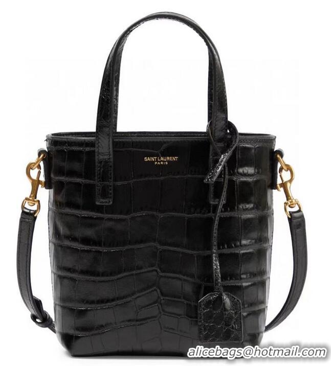 Good Product SAINT LAUREN shoulder bag IN CROCODILE-EMBOSSED LEATHER Y722366 black