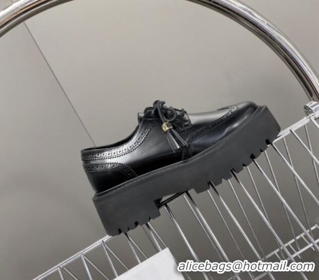 Trendy Design Celine Calfskin Leather Loafers Black 0825051