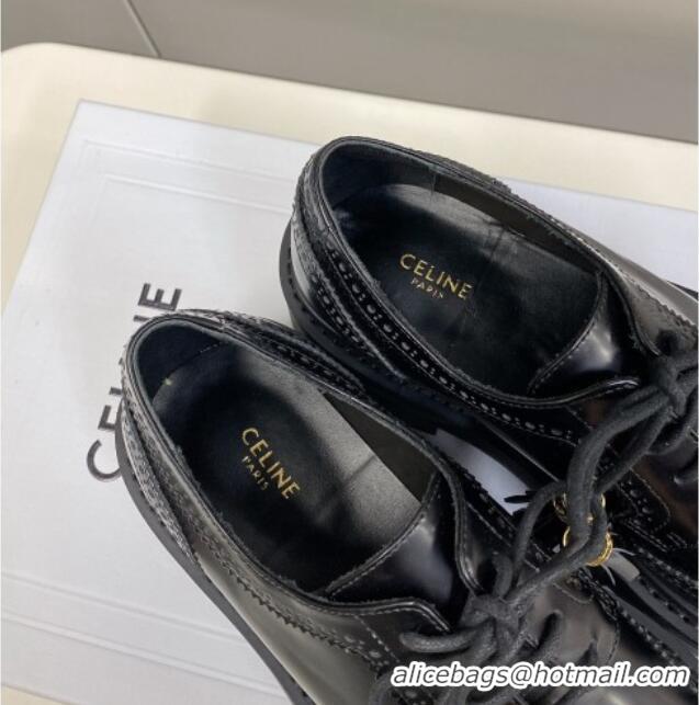 Trendy Design Celine Calfskin Leather Loafers Black 0825051