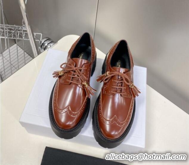 Perfect Celine Calfskin Leather Loafers 82502 Brown