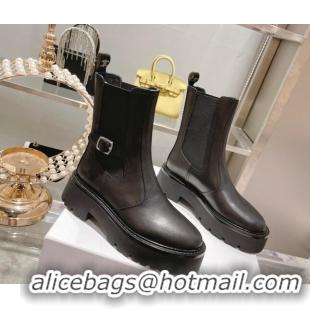 Best Price Celine Calfskin Ankle Boots with Buckle Black 090712