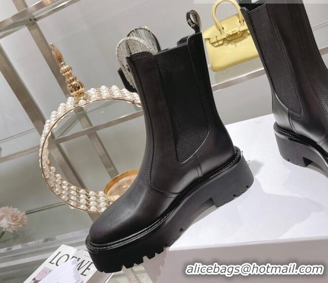 Best Price Celine Calfskin Ankle Boots with Buckle Black 090712