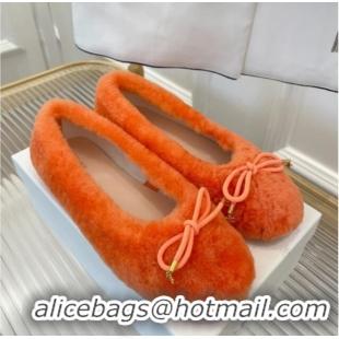 Purchase Celine Fur Flat Slippers Orange 090714