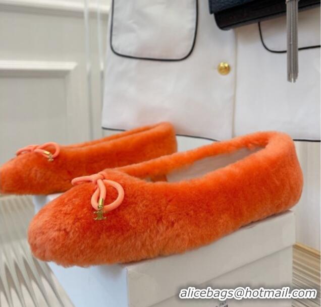 Purchase Celine Fur Flat Slippers Orange 090714