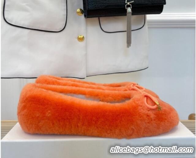 Purchase Celine Fur Flat Slippers Orange 090714