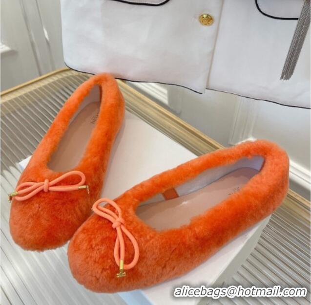 Purchase Celine Fur Flat Slippers Orange 090714