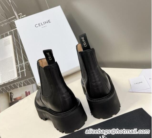 Good Quality Celine Leather Ankle Chelsea Boots with Stud CELINE Black 100965