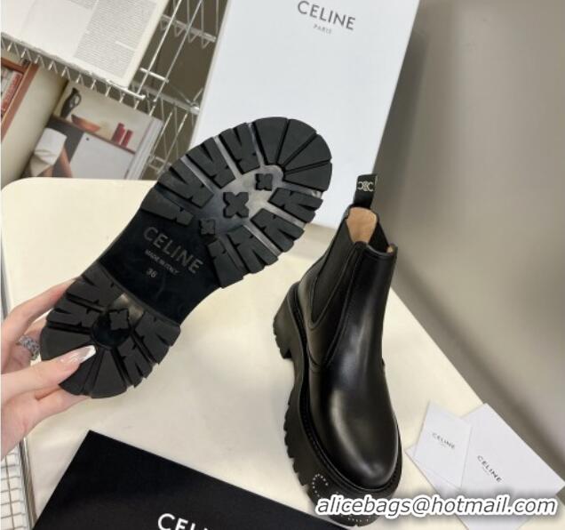 Good Quality Celine Leather Ankle Chelsea Boots with Stud CELINE Black 100965