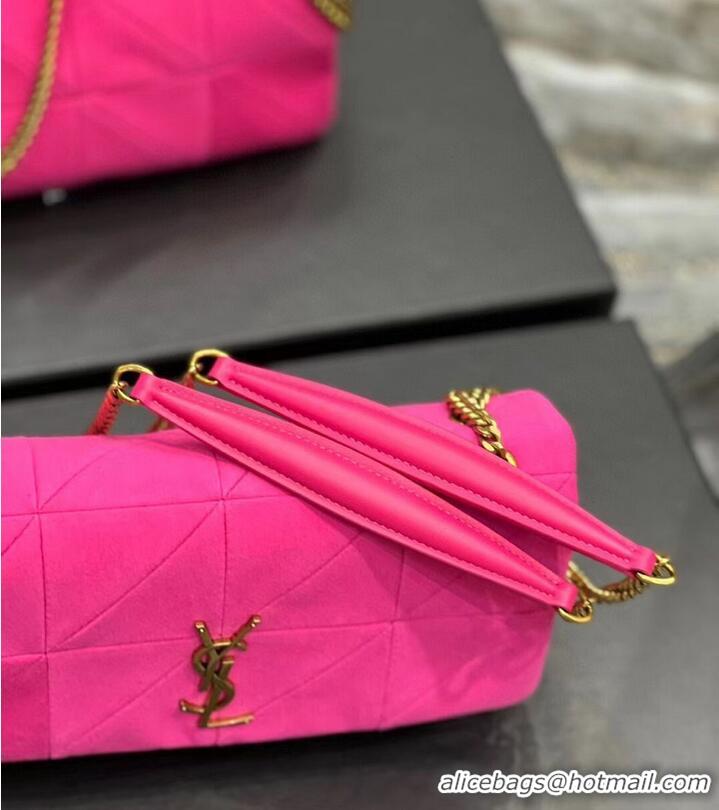 Promotional SAINT LAURENT JAMIE MEDIUM CHAIN BAG CARRE RIVE GAUCHE IN LAMBSKIN AND SUEDE 515821 ROSE