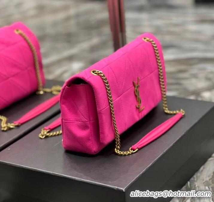 Promotional SAINT LAURENT JAMIE MEDIUM CHAIN BAG CARRE RIVE GAUCHE IN LAMBSKIN AND SUEDE 515821 ROSE