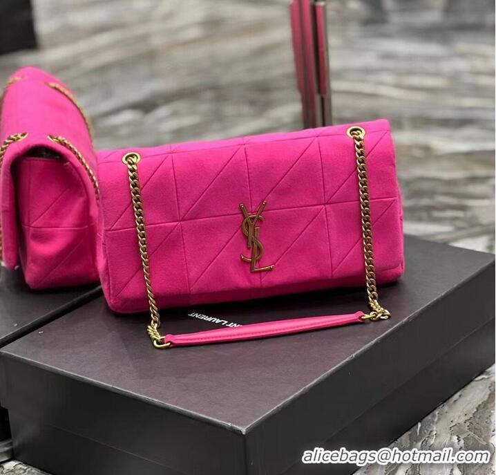 Promotional SAINT LAURENT JAMIE MEDIUM CHAIN BAG CARRE RIVE GAUCHE IN LAMBSKIN AND SUEDE 515821 ROSE