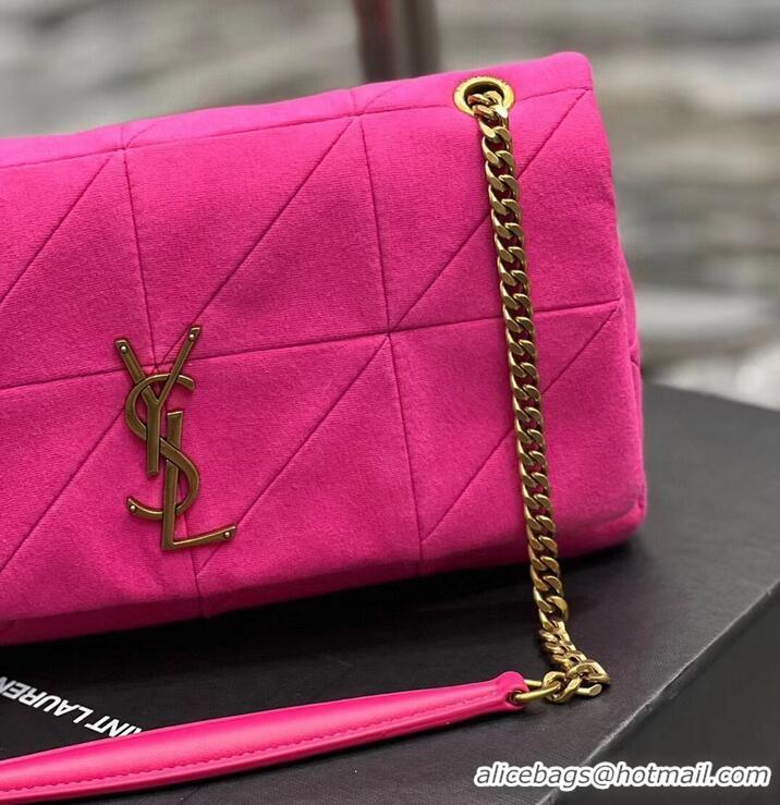 Promotional SAINT LAURENT JAMIE MEDIUM CHAIN BAG CARRE RIVE GAUCHE IN LAMBSKIN AND SUEDE 515821 ROSE