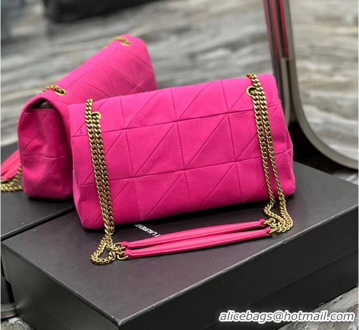 Promotional SAINT LAURENT JAMIE MEDIUM CHAIN BAG CARRE RIVE GAUCHE IN LAMBSKIN AND SUEDE 515821 ROSE