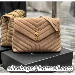 Well Crafted SAINT LAURENT LOULOU CHAIN BAG IN QUILTED Y SUEDE 487216 TAUPE